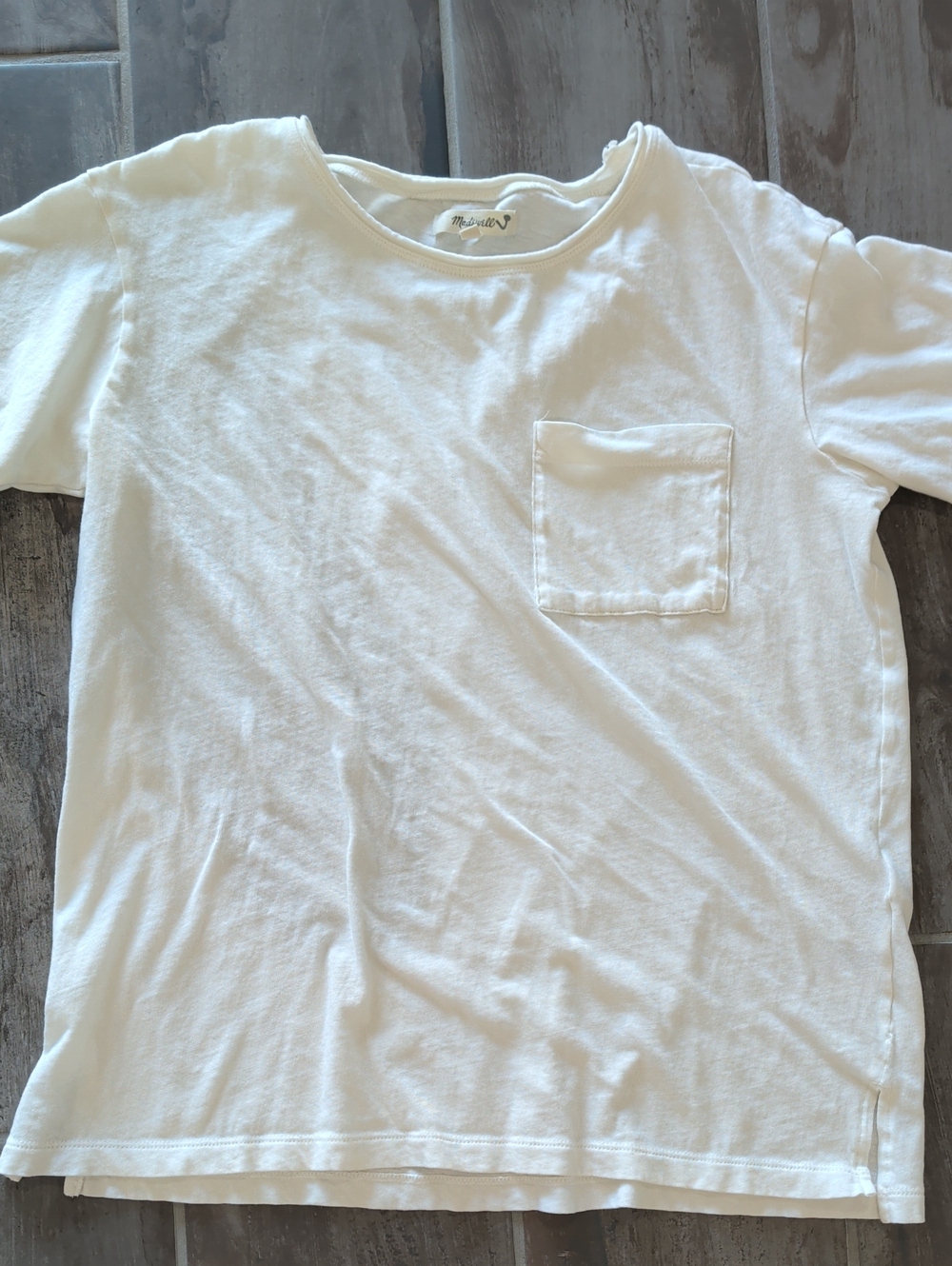 Madewell Cream Short-Sleeve Pocket Tee
